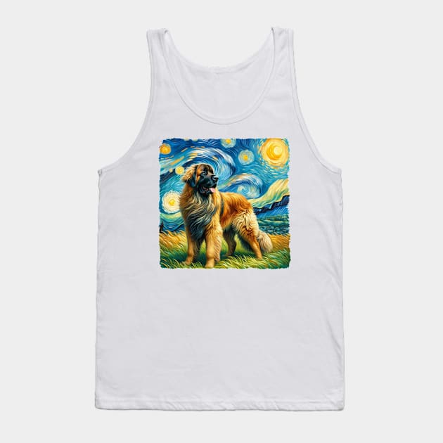 Pop Leonberger Dog Portrait - Pet Portrait Tank Top by starry_night